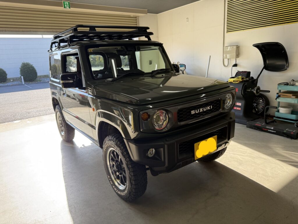 ジムニーのフロントフェンダーのヘコミをデントリペア