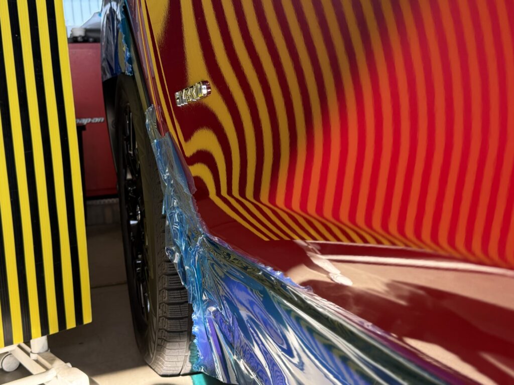 エクストレイル助手席ドアのヘコミをデントリペア