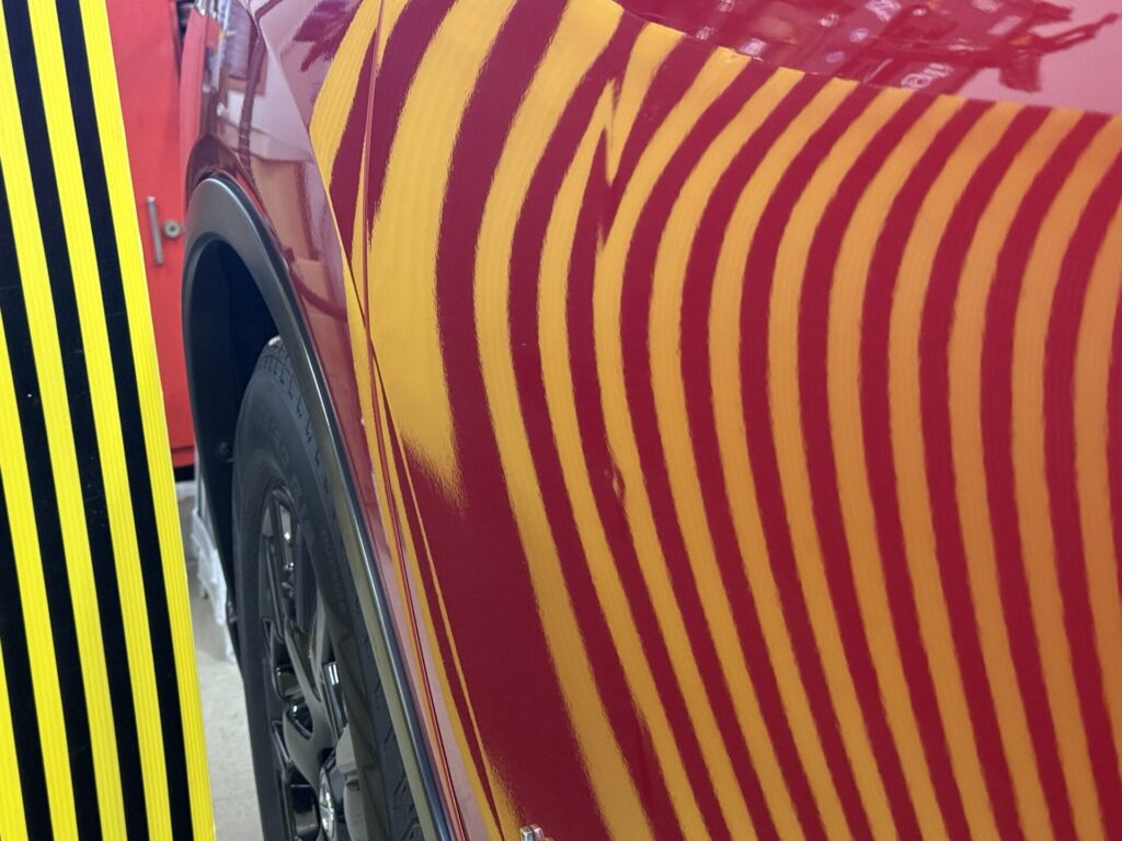 エクストレイル助手席ドアのヘコミをデントリペア